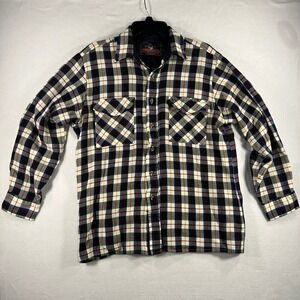 Backpacker Sportswear Mens L Plaid Long Sleeve Acrylic Button Up Shirt